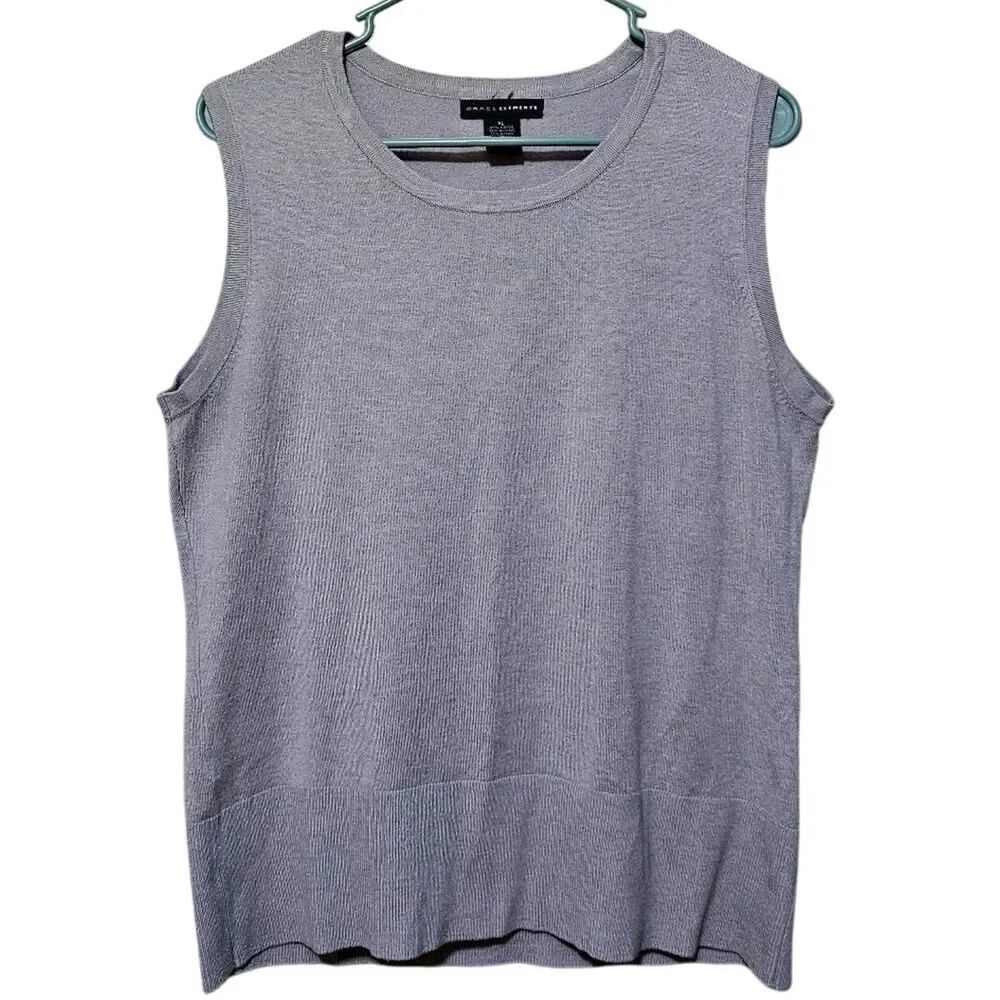 Grace Elements Sweater Vest Women's Size XL Neutral Gray Soft Timeless Classic